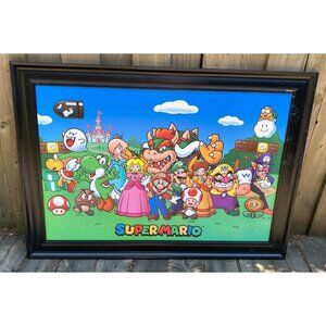 Super Mario Nintendo Wall Art Framed Picture Appr. 48x20 Inch The Art Market